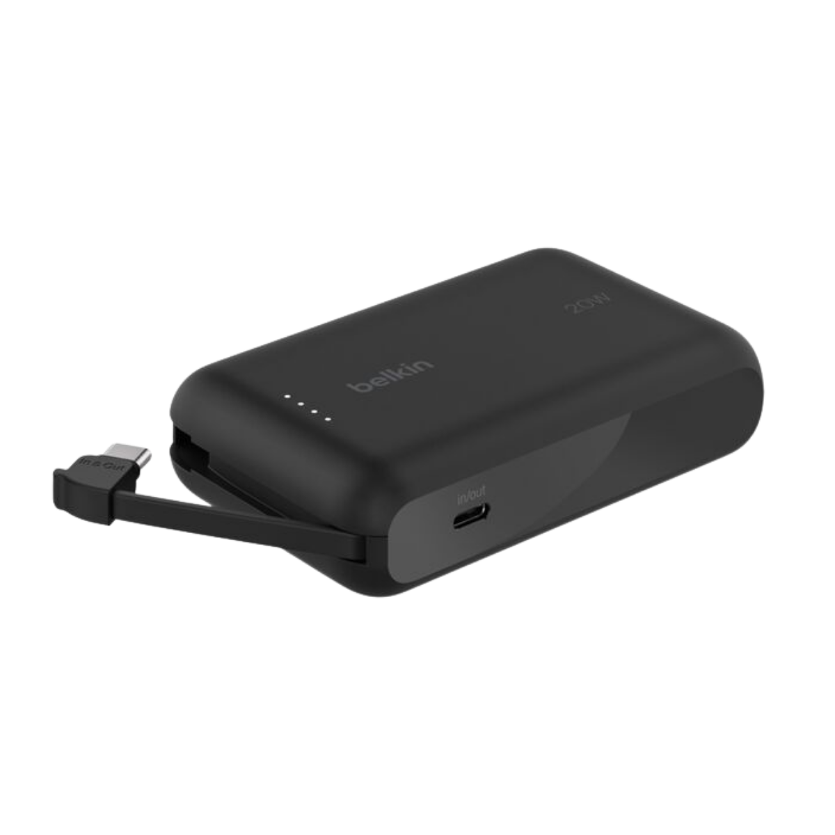 BELKIN PowerBank Batterie externe 10K avec câble intégré 20W Noir