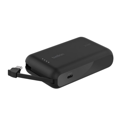 BELKIN PowerBank Batterie externe 10K avec câble intégré 20W Noir