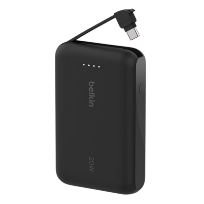 BELKIN PowerBank Batterie externe 10K avec câble intégré 20W Noir