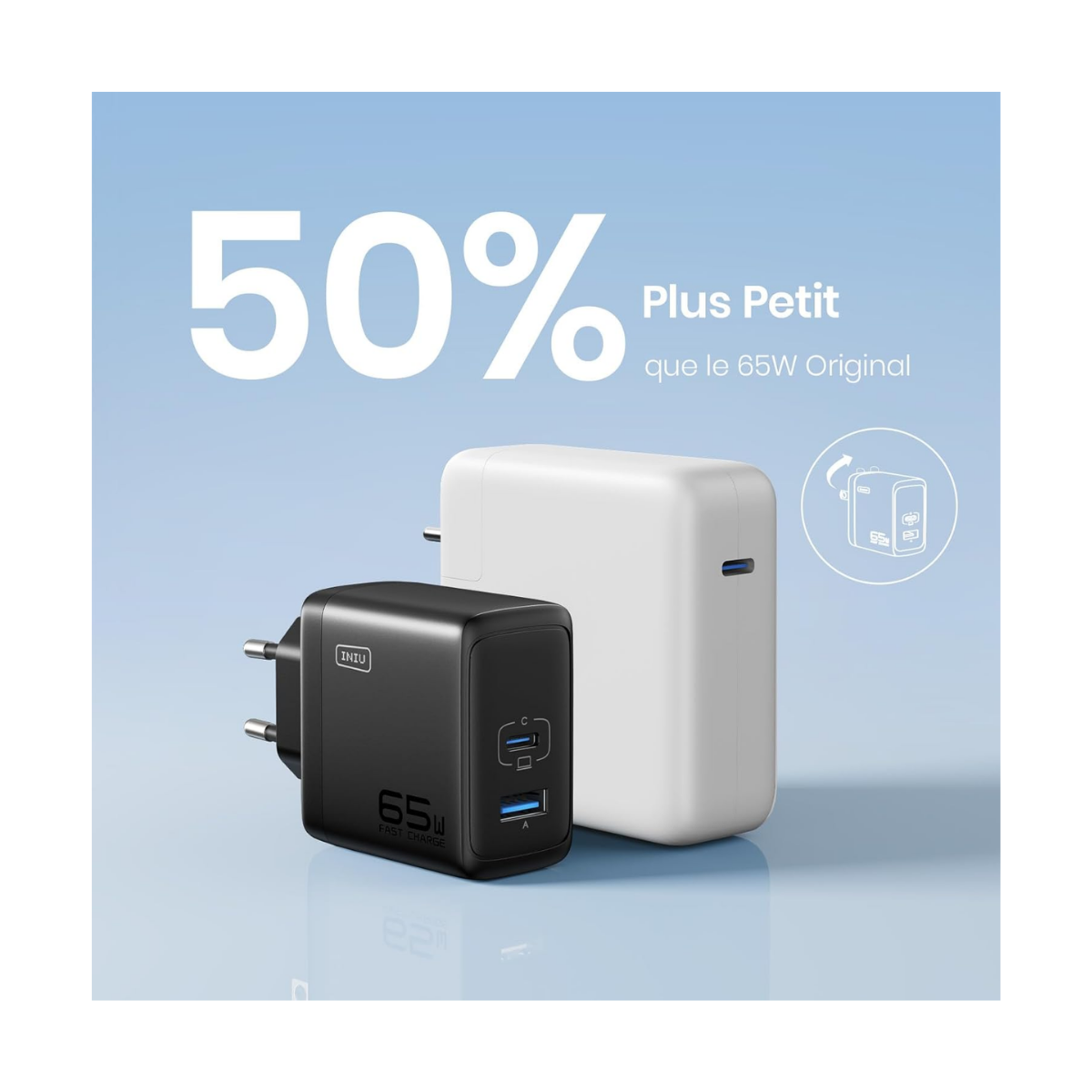 Chargeur rapide USB-C INIU 65W