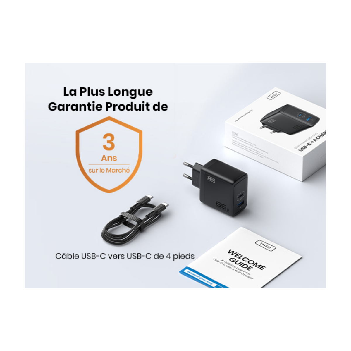 Chargeur rapide USB-C INIU 65W