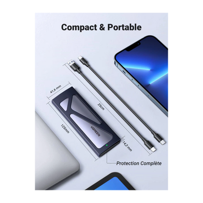 Boîtier SSD NVMe UGREEN – 10 Gbps USB 3.2