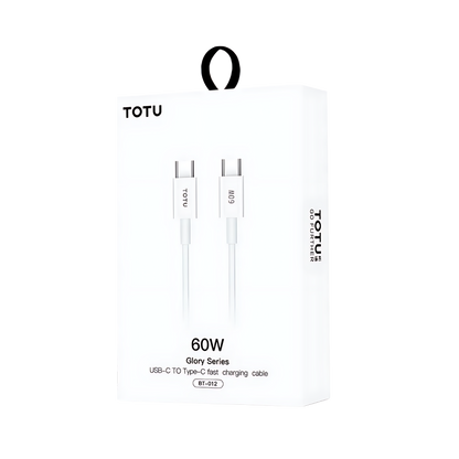Câble USB-C vers USB-C 60W 1M Blanc TOTU