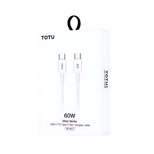 Câble USB-C vers USB-C 60W 1M Blanc TOTU