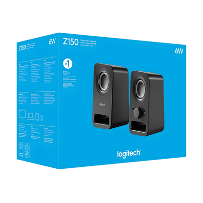 Logitech Z150 Enceinte Noire PC, son stéréo, 2 haut-parleurs