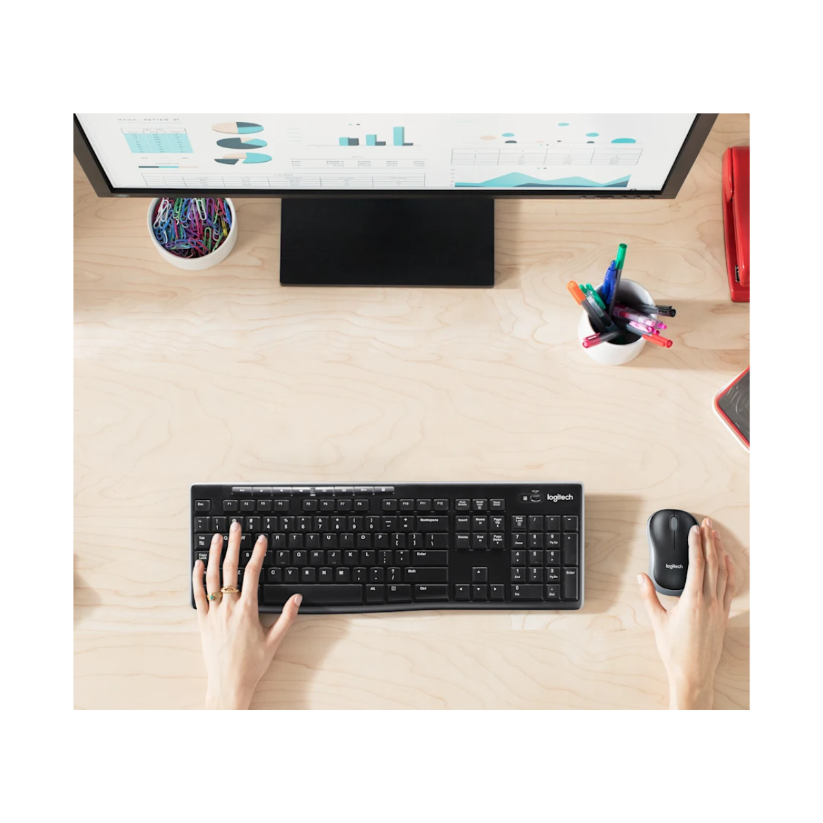 Logitech ensemble clavier-souris sans fil MK270 - Noir