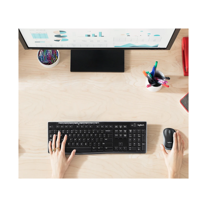 Logitech ensemble clavier-souris sans fil MK270 - Noir