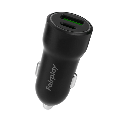 FAIRPLAY Chargeur Voiture 20W 2USB (USB-A+USB-C)