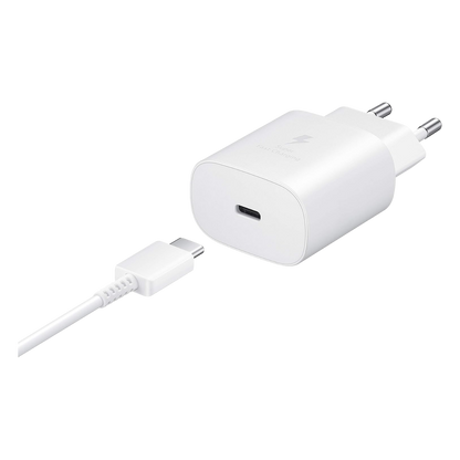Chargeur secteur USB-C Samsung FAST CHARGE original 25W - Blanc