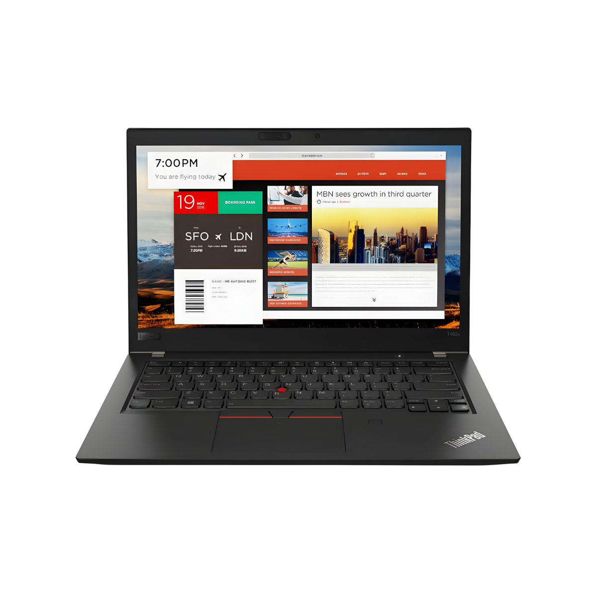 Lenovo ThinkPad T480S Noir - Reconditionné
